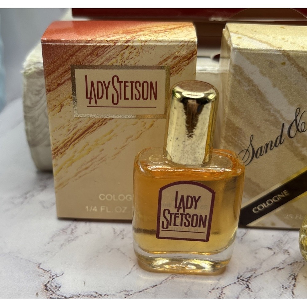 VINTAGE COTY PERFUME COLLECTION GIFT SET LADY STETSON SAND & SABLE L'EFFLEUR NEW - Picture 2 of 7
